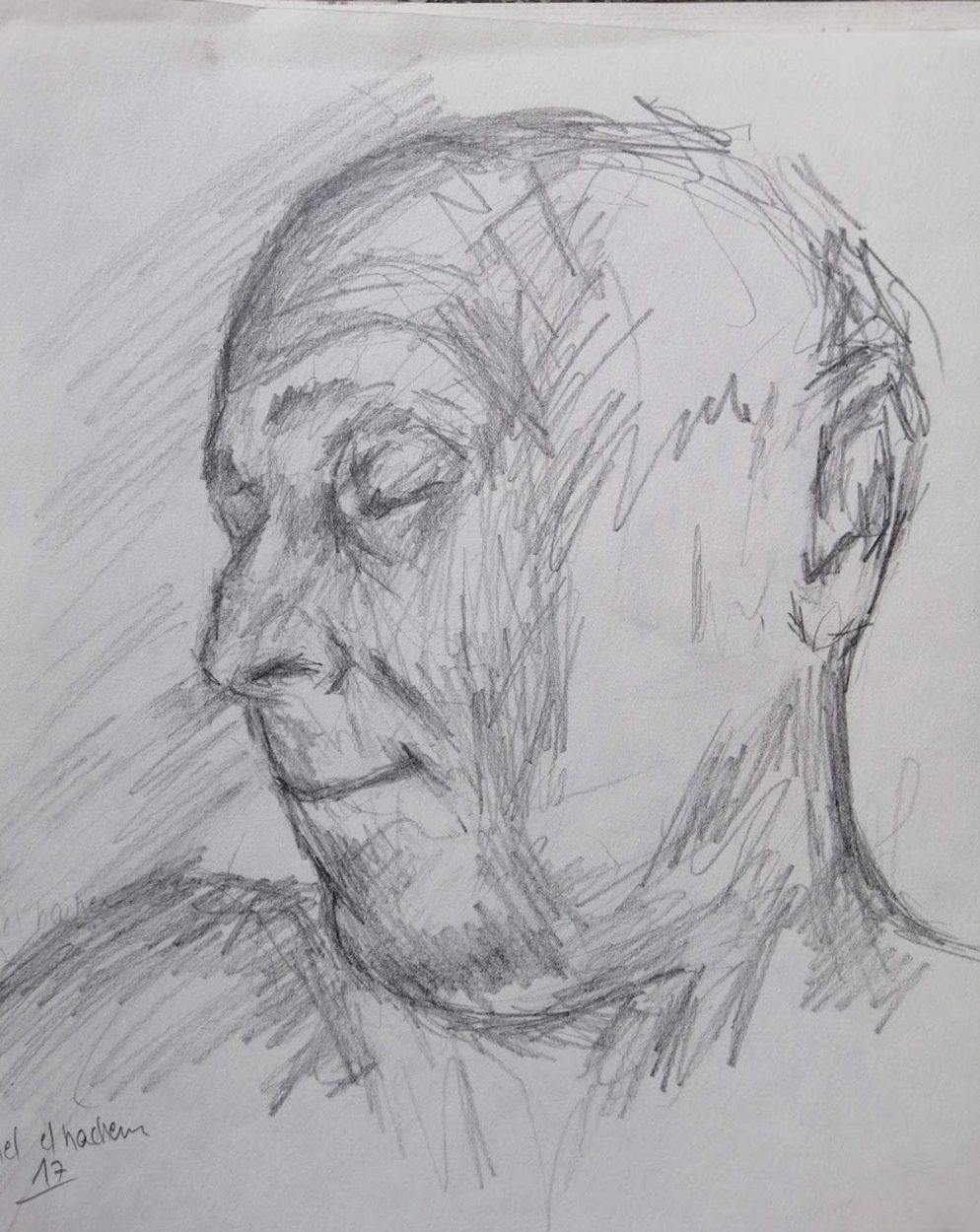 Jalal, 2017, pencil on paper