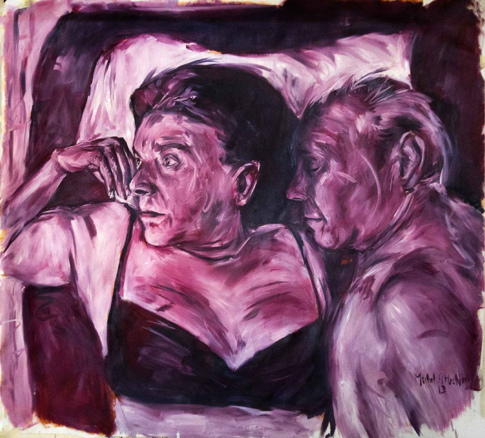 Leila and Jalal No. 3, the couple in magenta