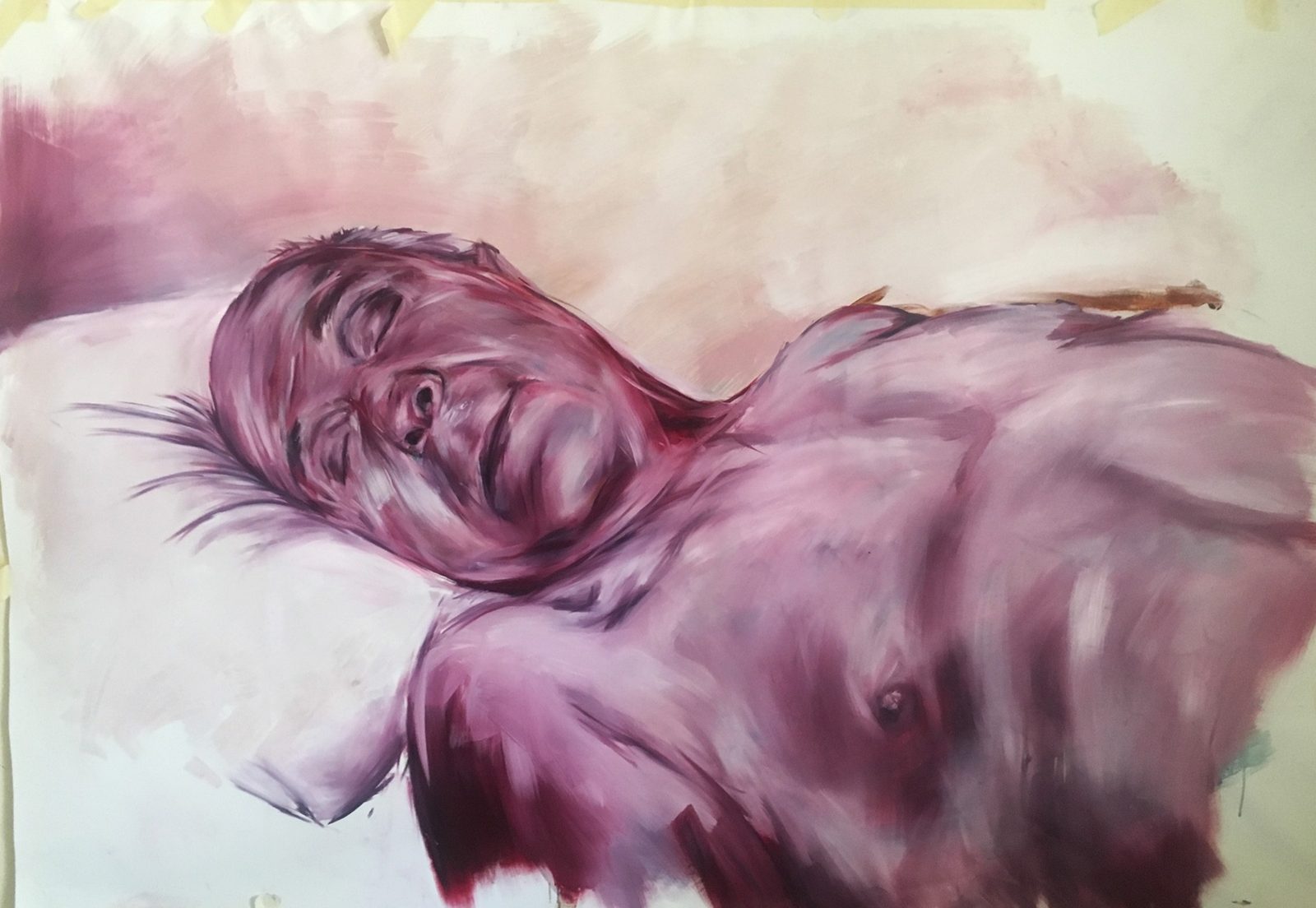 Jalal No. 2, lying on a pillow, in violet